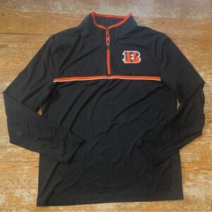 NFL Cincinnati Bengals Team Apparel Quarter Zip Jacket Size Large Mens